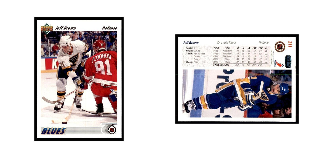 1991 Upper Deck Jeff Brown Hockey Cards #211