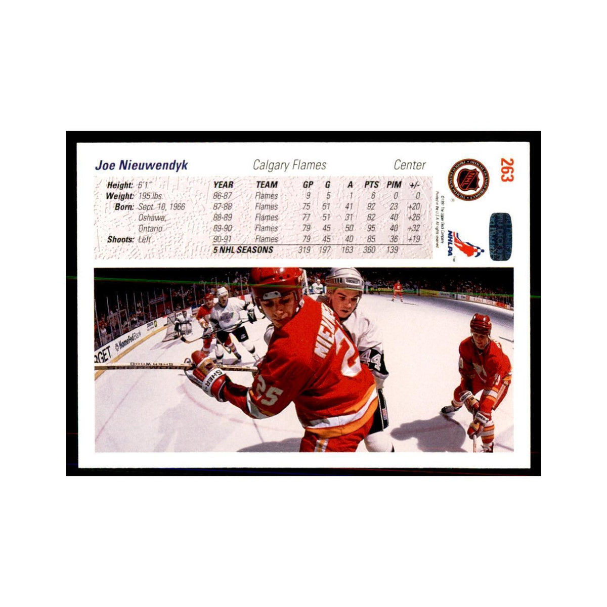 1991 Upper Deck Joe Nieuwendyk Hockey Cards #263