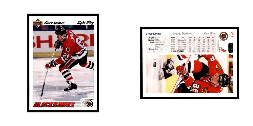 1991 Upper Deck Steve Larmer Hockey Cards #257