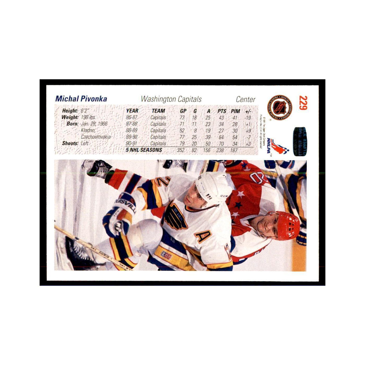 1991 Upper Deck Michal Pivonka Hockey Cards #229