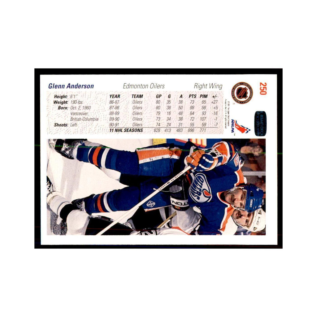 1991 Upper Deck Glenn Anderson Hockey Cards #250