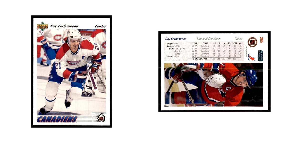 1991 Upper Deck Guy Carbonneau Hockey Cards #265