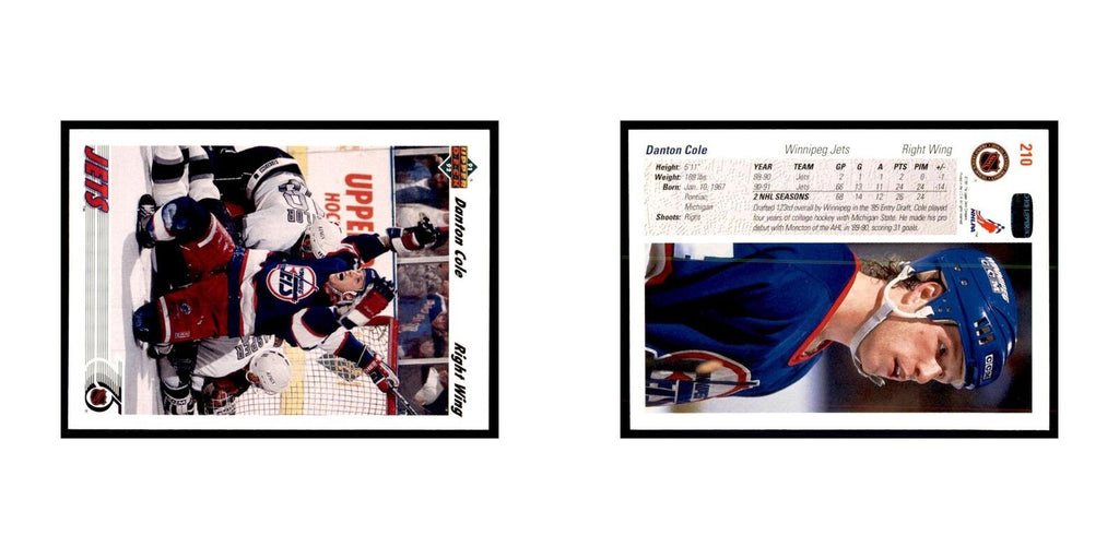 1991 Upper Deck Danton Cole Hockey Cards #210
