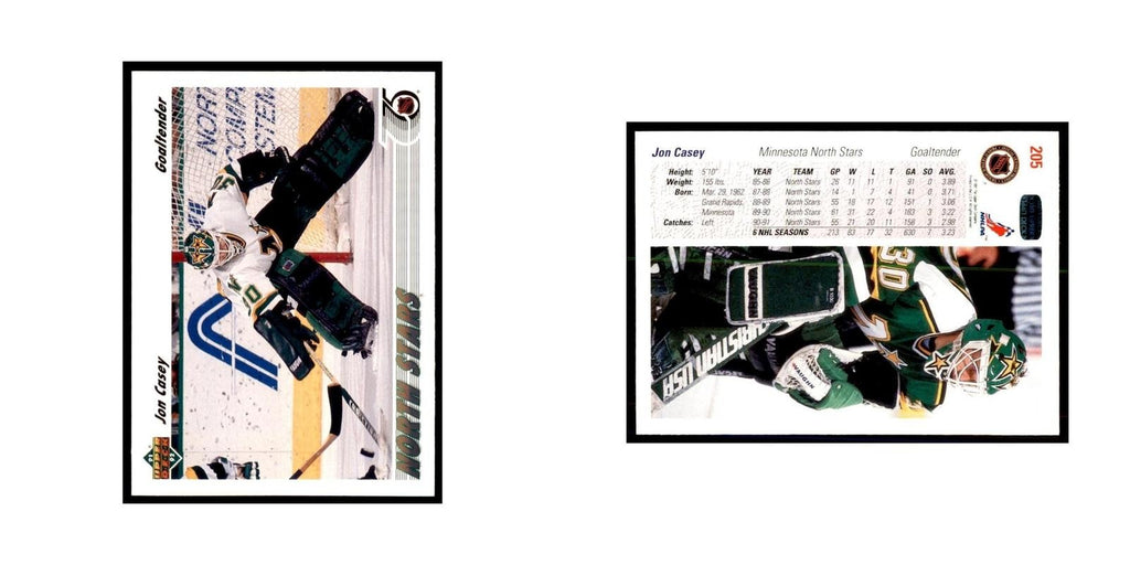 1991 Upper Deck Jon Casey Hockey Cards #205