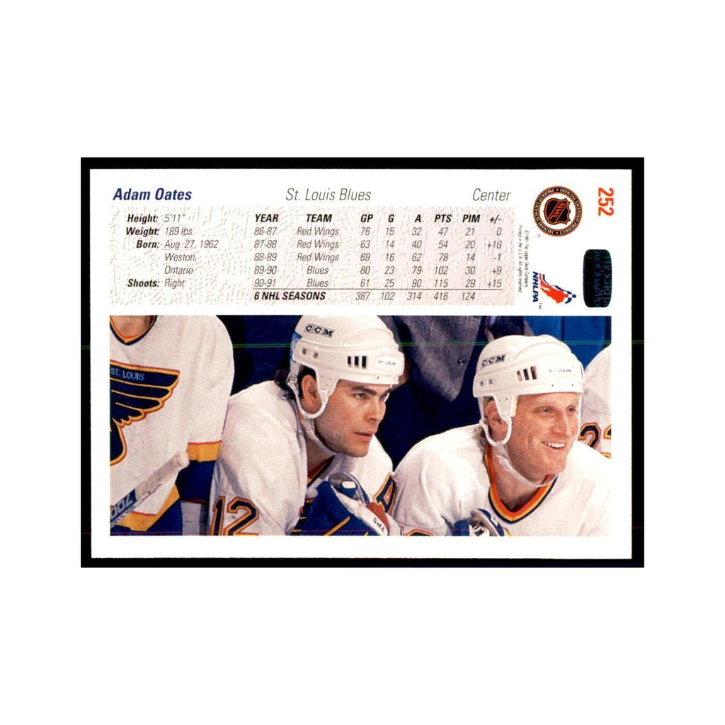 1991 Upper Deck Adam Oates Hockey Cards #252