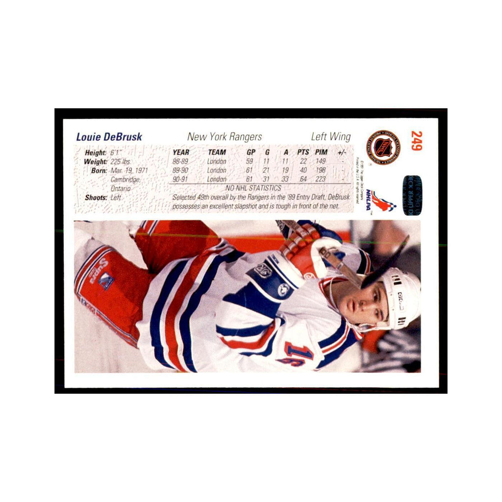 1991 Upper Deck Louie DeBrusk Hockey Cards #249