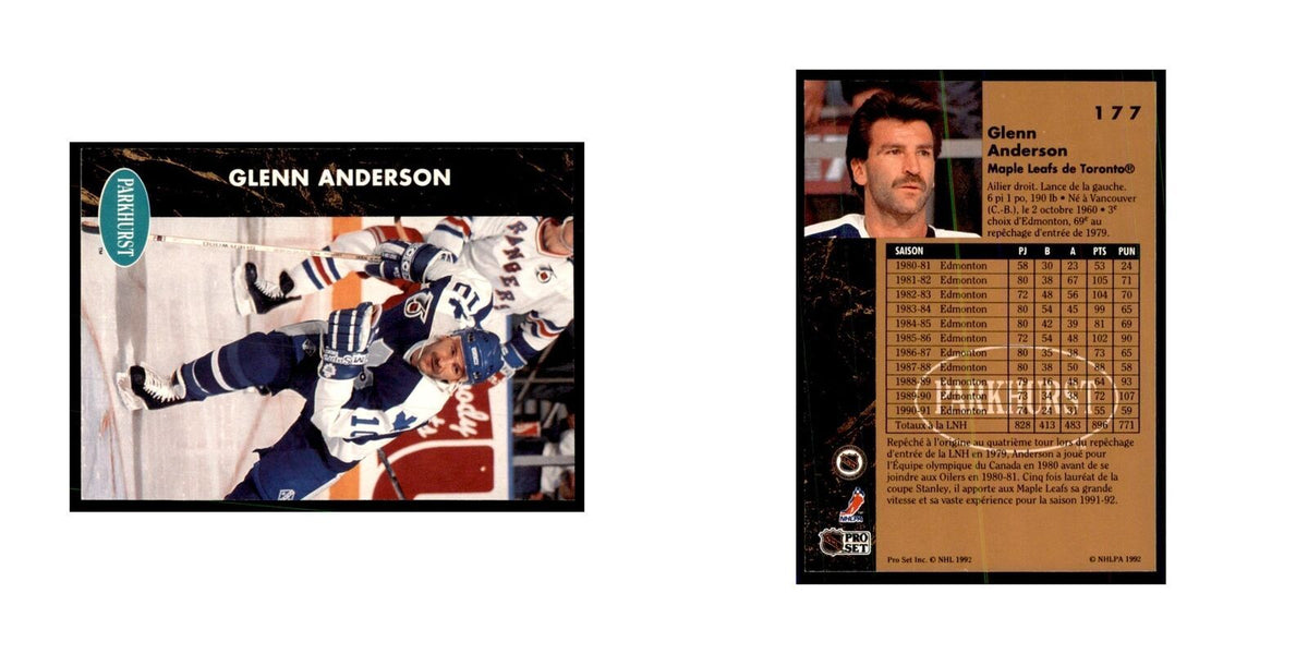 1991 Parkhurst French Glenn Anderson Hockey Cards #177