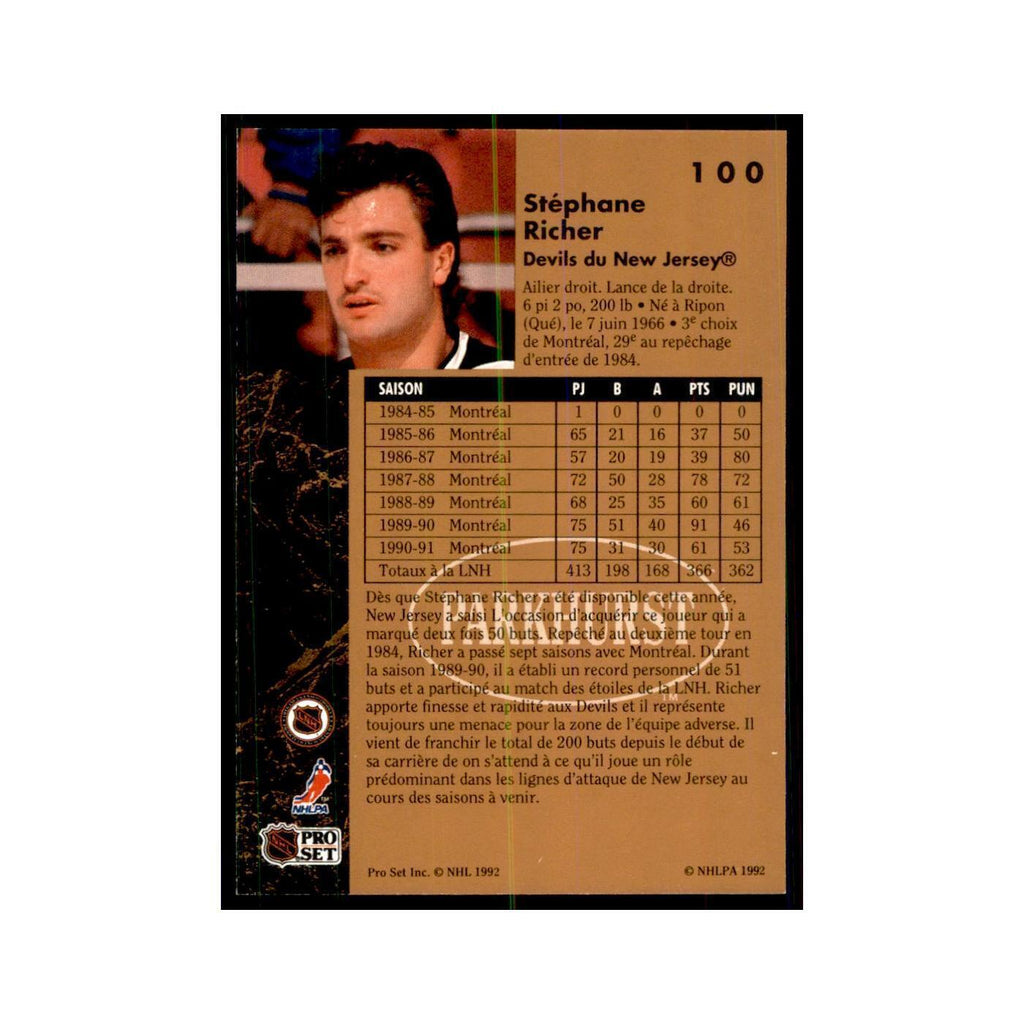 1991 Parkhurst French Stephane Richer Hockey Cards #100