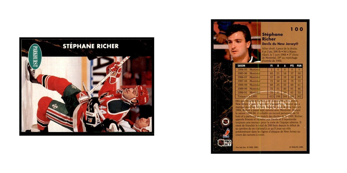 1991 Parkhurst French Stephane Richer Hockey Cards #100