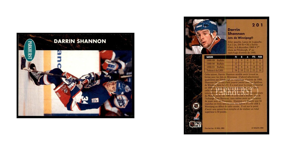1991 Parkhurst French Darrin Shannon Hockey Cards #201