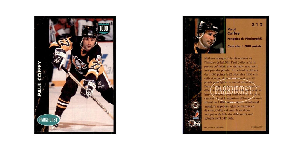 1991 Parkhurst French Paul Coffey Hockey Cards #212