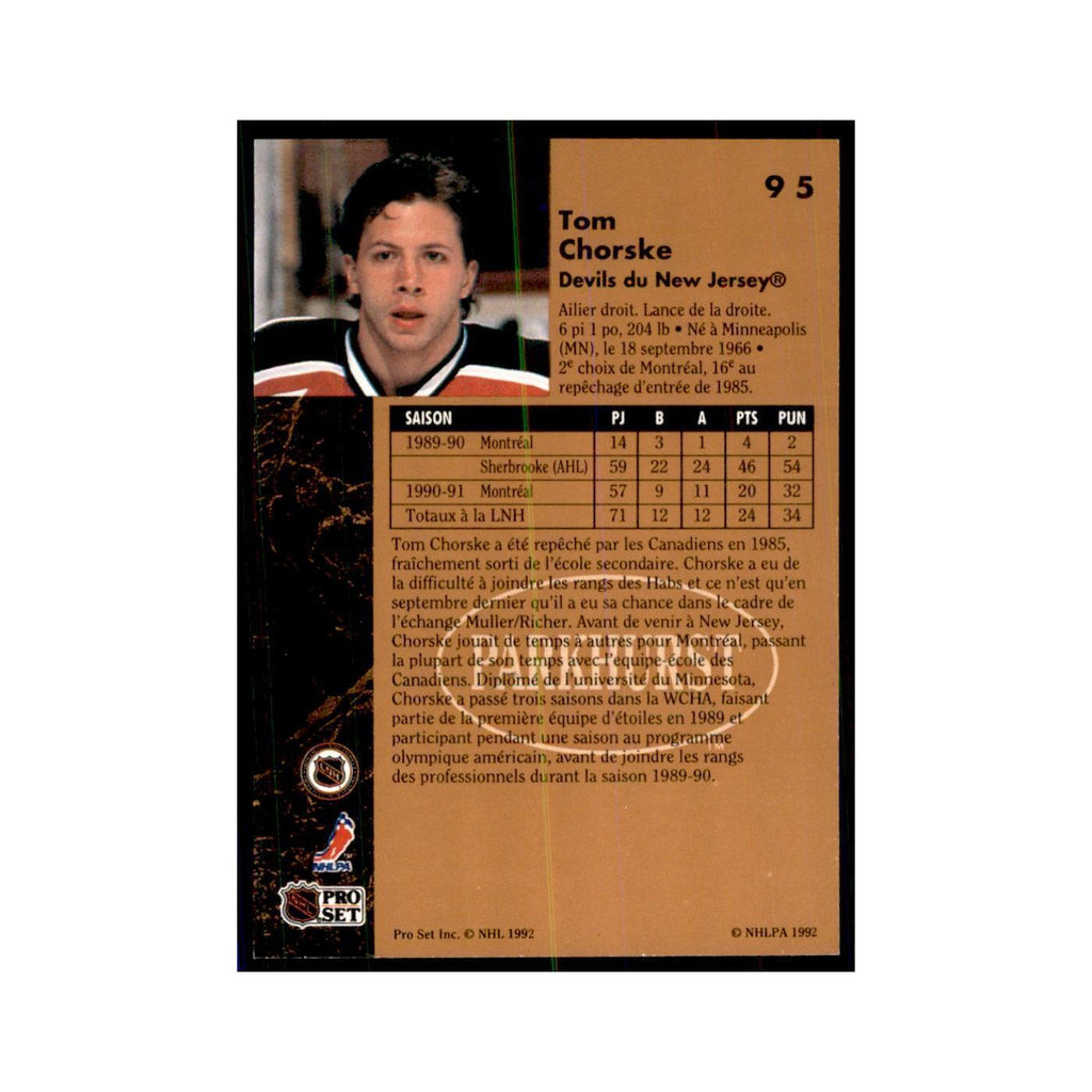 1991 Parkhurst French Tom Chorske Hockey Cards #95