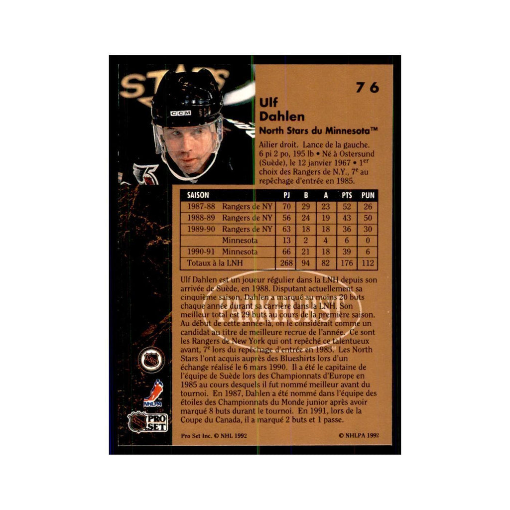 1991 Parkhurst French Ulf Dahlen Hockey Cards #76