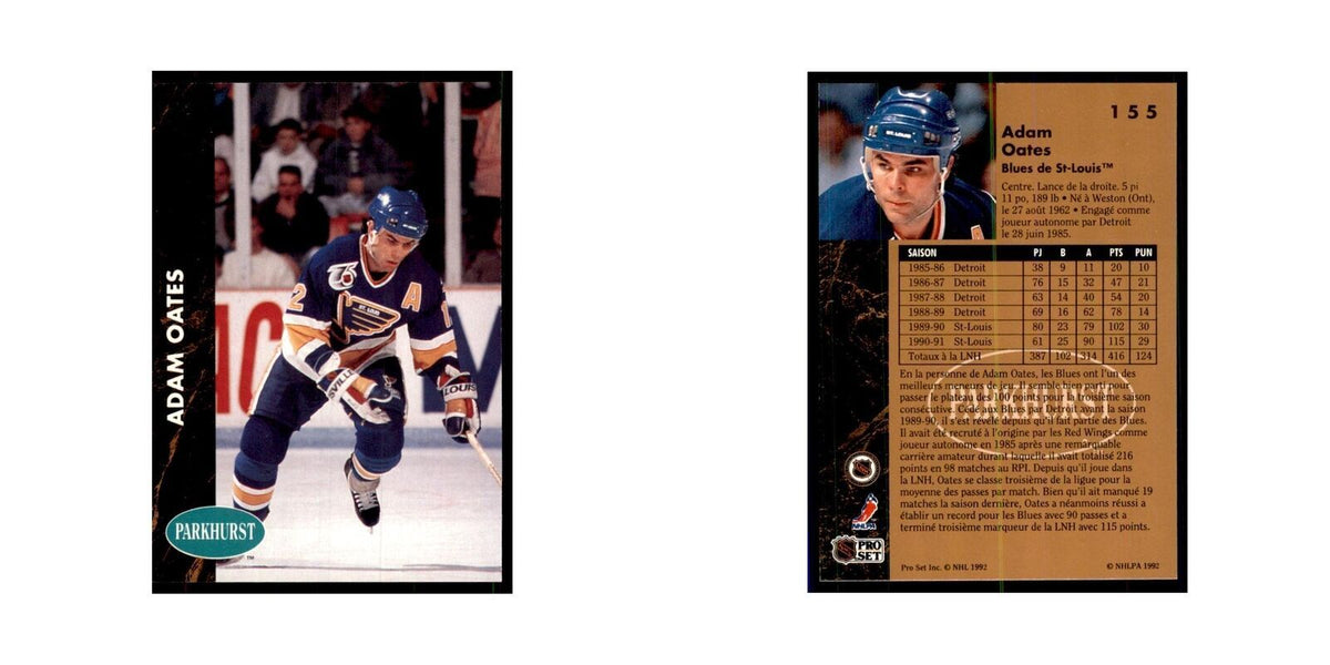 1991 Parkhurst French Adam Oates Hockey Cards #155