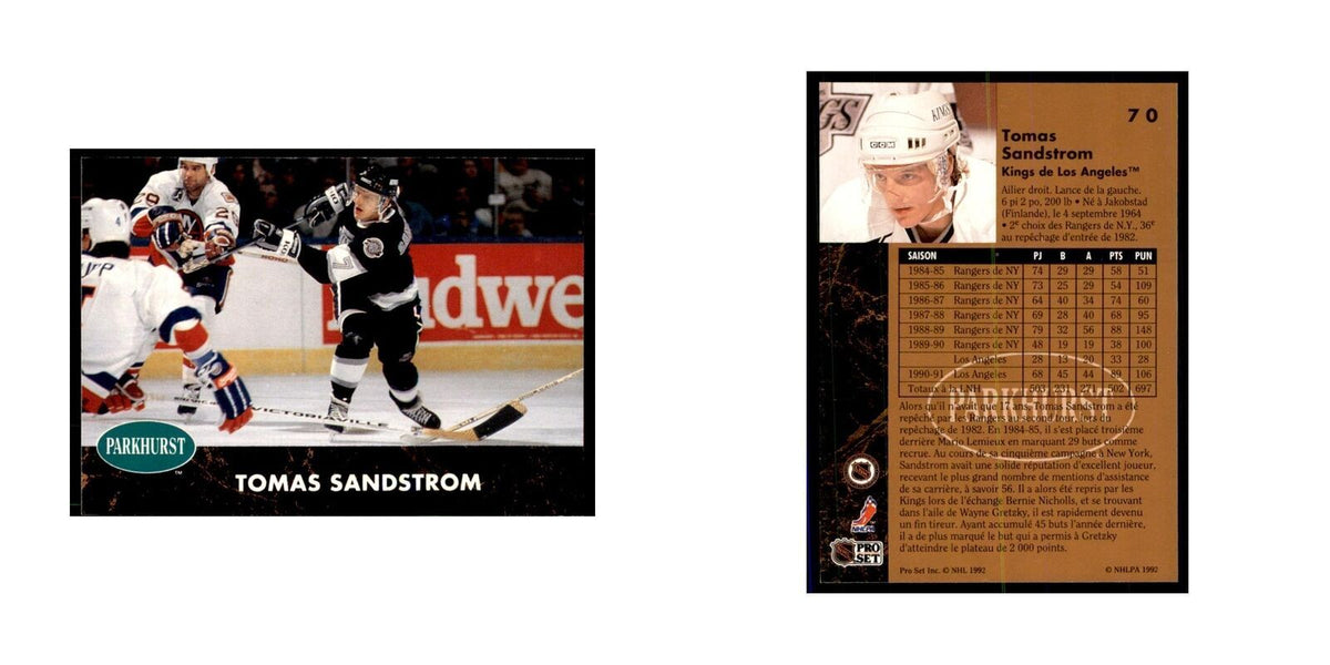 1991 Parkhurst French Tomas Sandstrom Hockey Cards #70