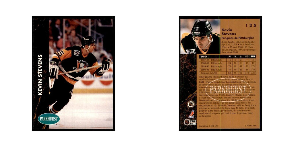 1991 Parkhurst French Kevin Stevens Hockey Cards #135