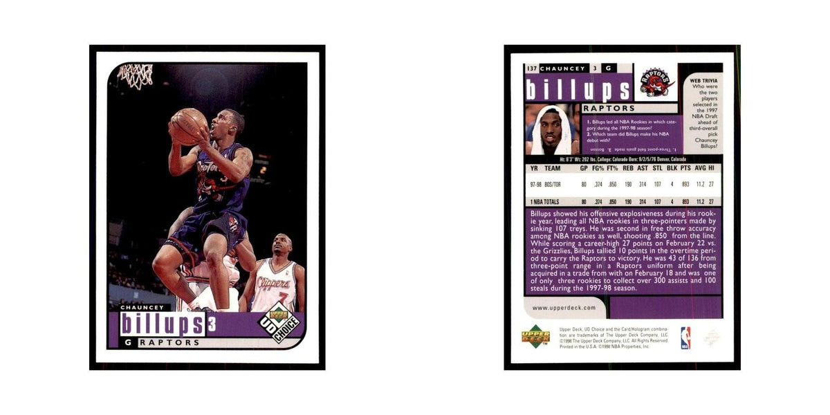 1998 UD Choice Chauncey Billups Basketball Cards #137