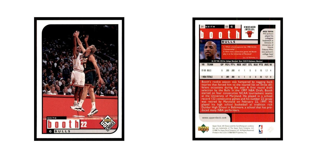 1998 UD Choice Keith Booth Basketball Cards #21