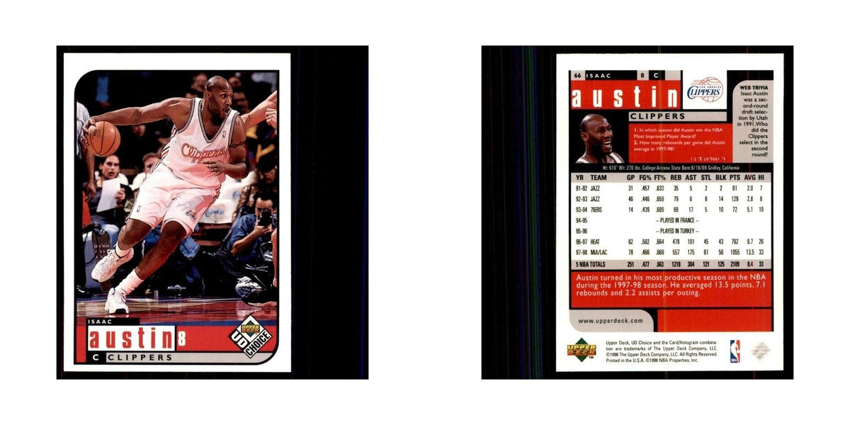 1998 UD Choice Isaac Austin Basketball Cards #66