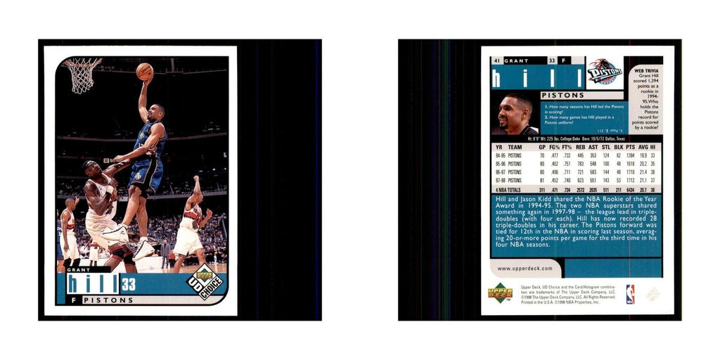 1998 UD Choice Grant Hill Basketball Cards #41