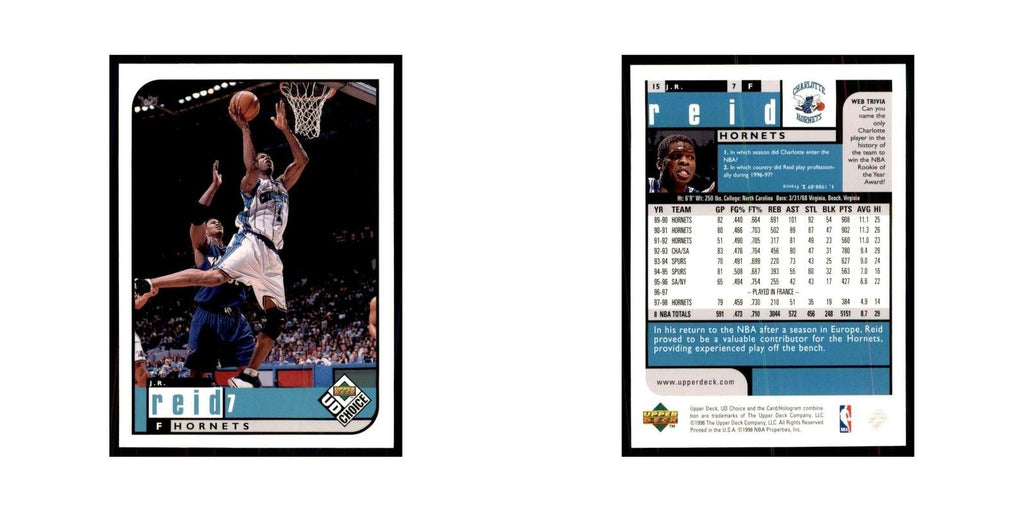 1998 UD Choice J.R. Reid Basketball Cards #15