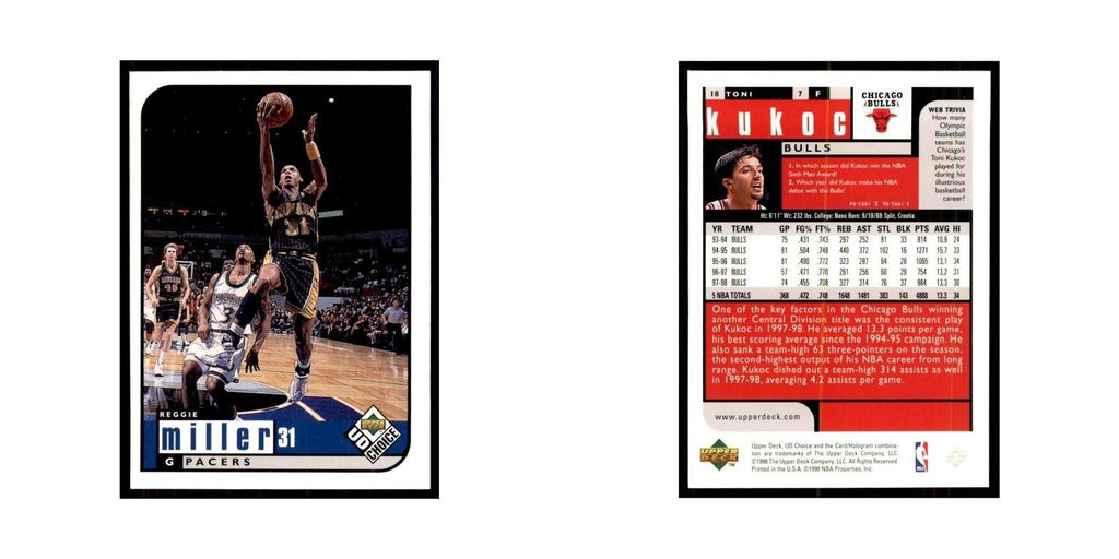 1998 UD Choice Toni Kukoc Basketball Cards #18