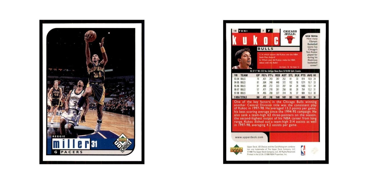 1998 UD Choice Toni Kukoc Basketball Cards #18