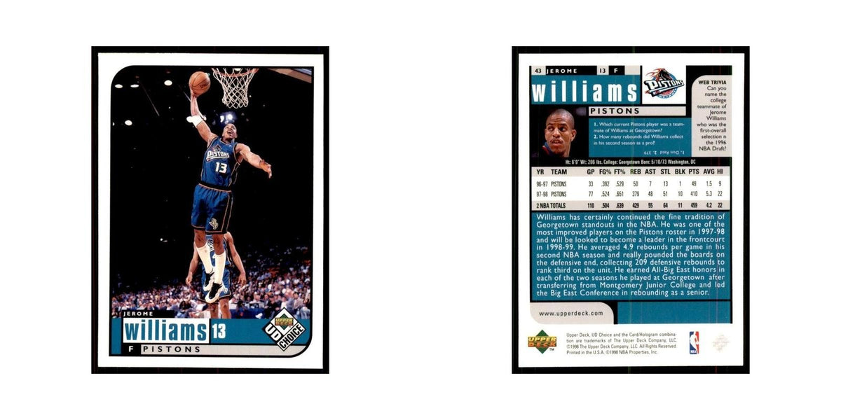 1998 UD Choice Jerome Williams Basketball Cards #43