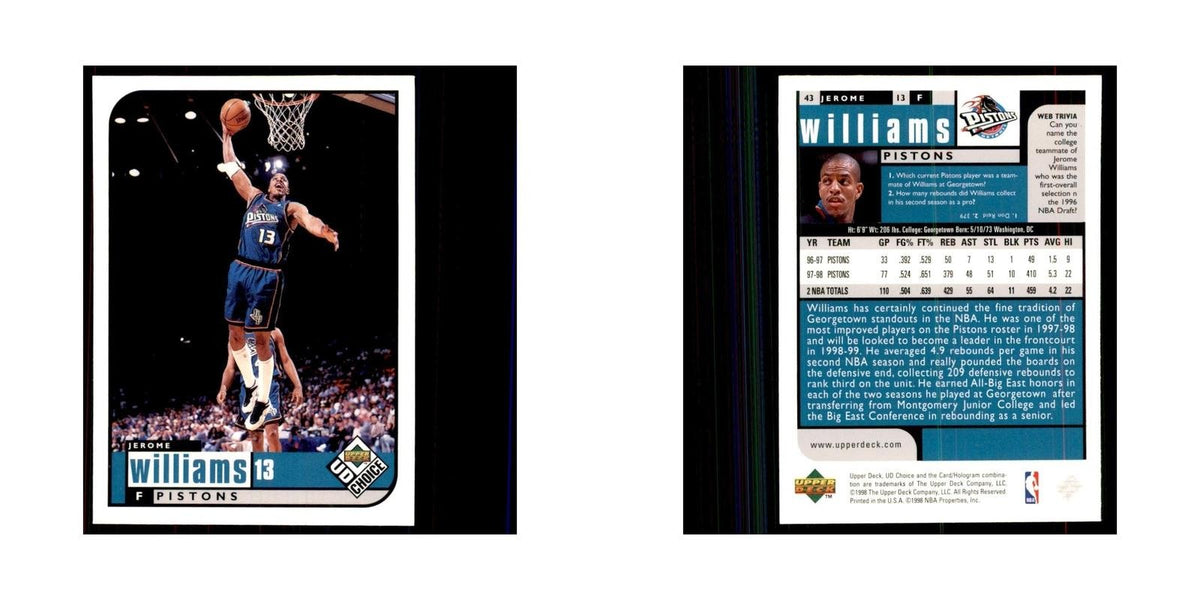 1998 UD Choice Jerome Williams Basketball Cards #43