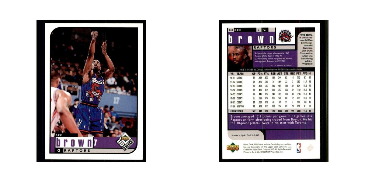 1998 UD Choice Dee Brown Basketball Cards #7