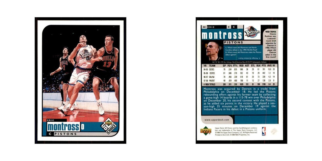1998 UD Choice Eric Montross Basketball Cards #44