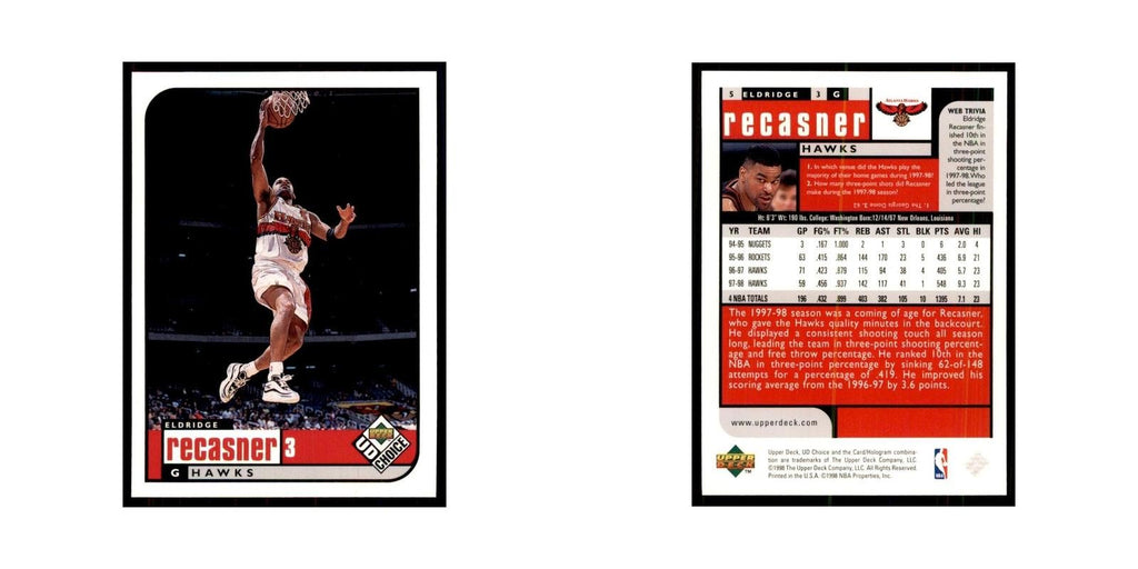 1998 UD Choice Eldridge Recasner Basketball Cards #5