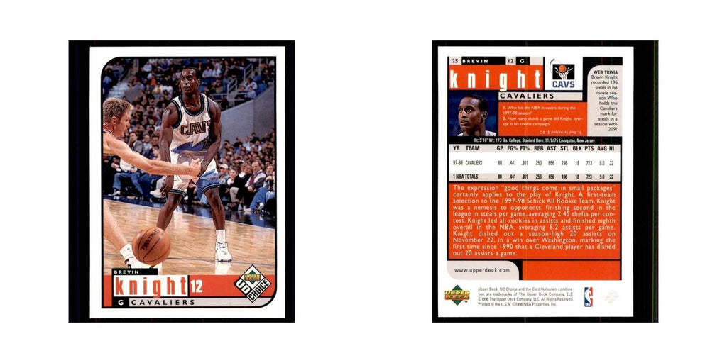 1998 UD Choice Brevin Knight Basketball Cards #25