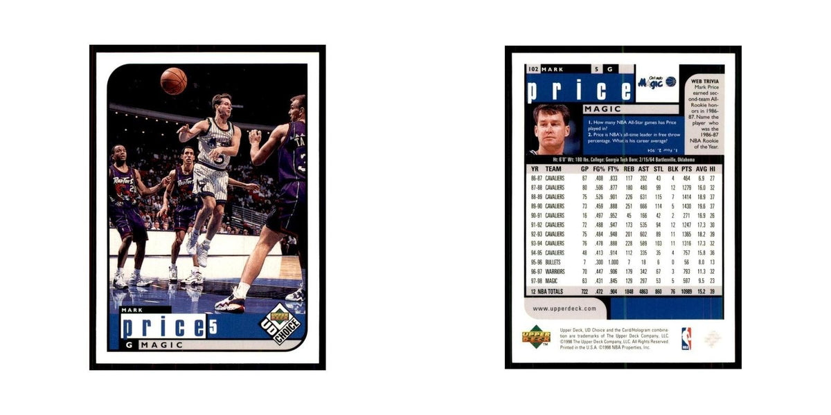1998 UD Choice Mark Price Basketball Cards #102