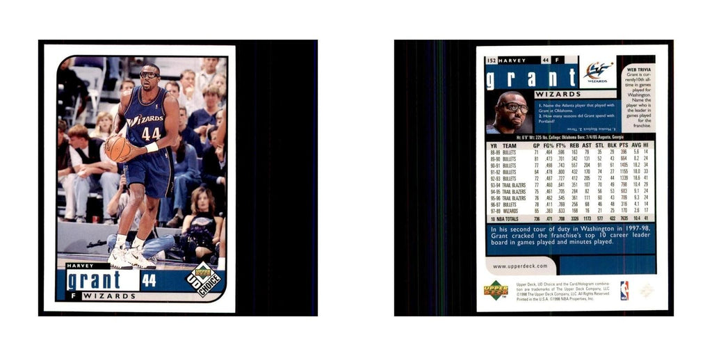 1998 UD Choice Harvey Grant Basketball Cards #152