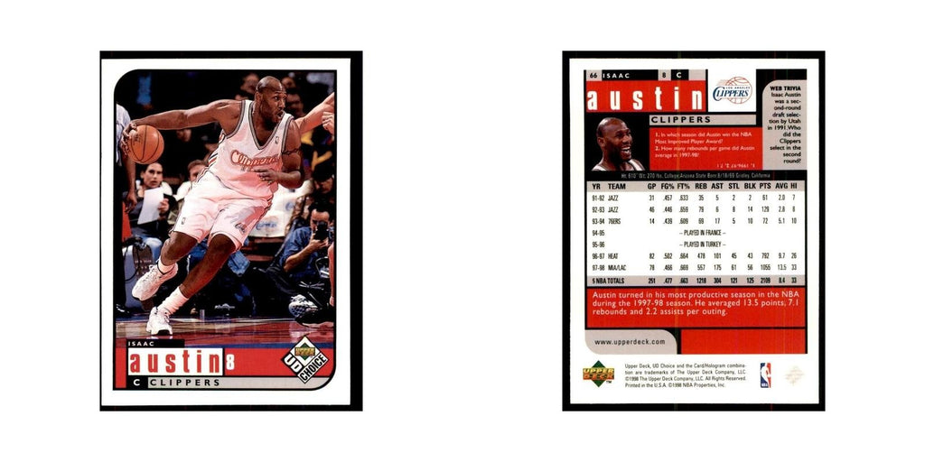 1998 UD Choice Isaac Austin Basketball Cards #66