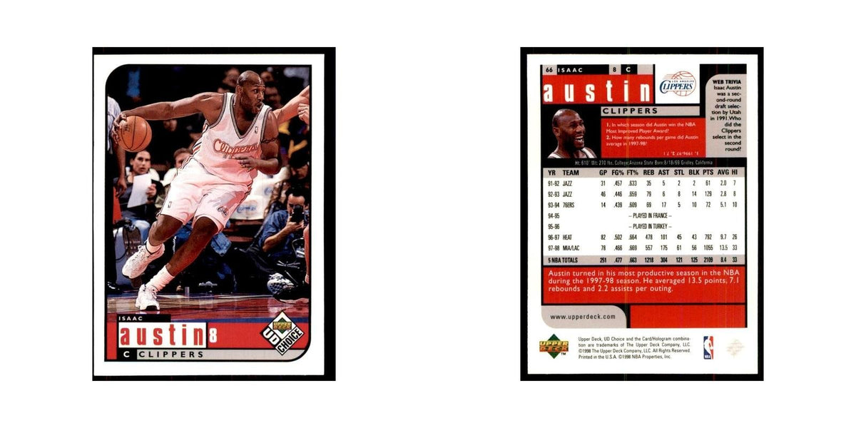 1998 UD Choice Isaac Austin Basketball Cards #66