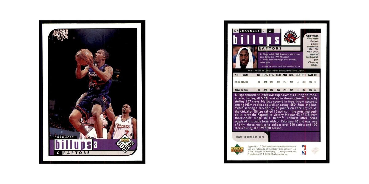 1998 UD Choice Chauncey Billups Basketball Cards #137
