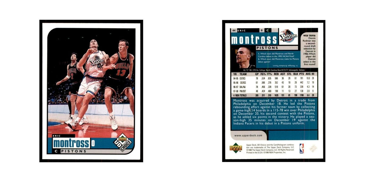 1998 UD Choice Eric Montross Basketball Cards #44