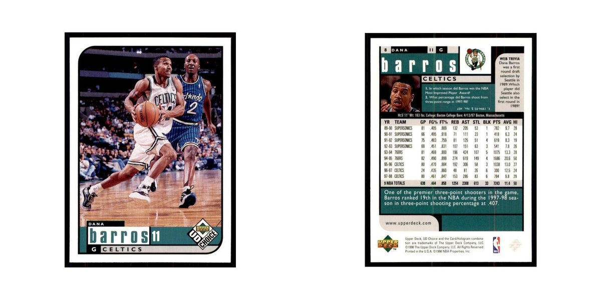 1998 UD Choice Dana Barros Basketball Cards #8