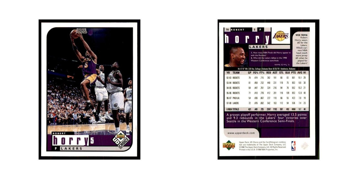 1998 UD Choice Robert Horry Basketball Cards #70