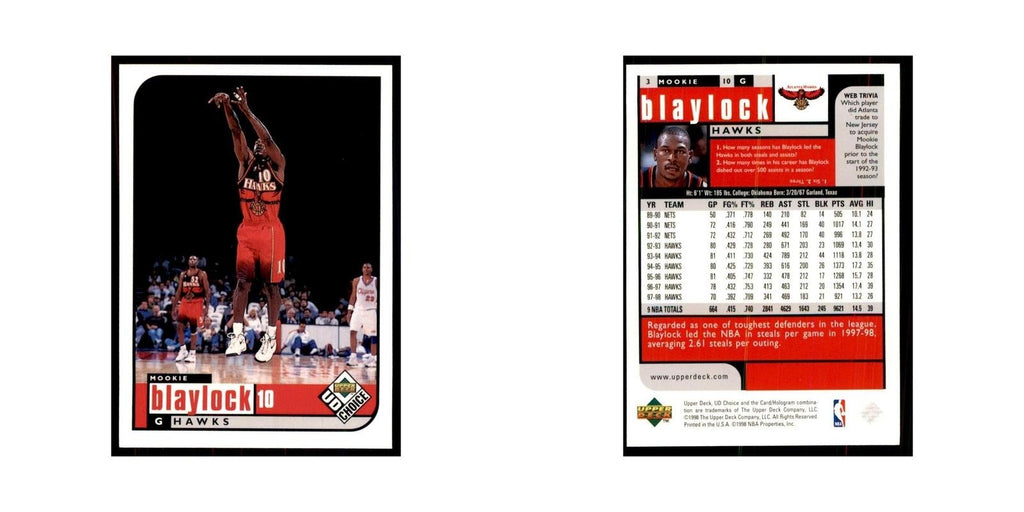 1998 UD Choice Mookie Blaylock Basketball Cards #3