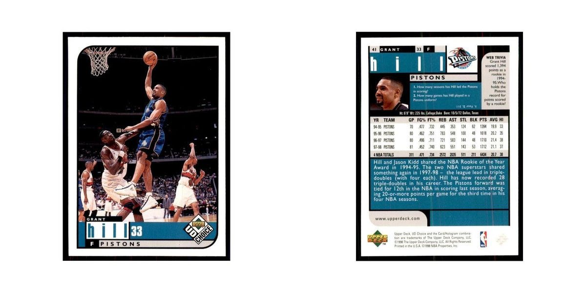1998 UD Choice Grant Hill Basketball Cards #41