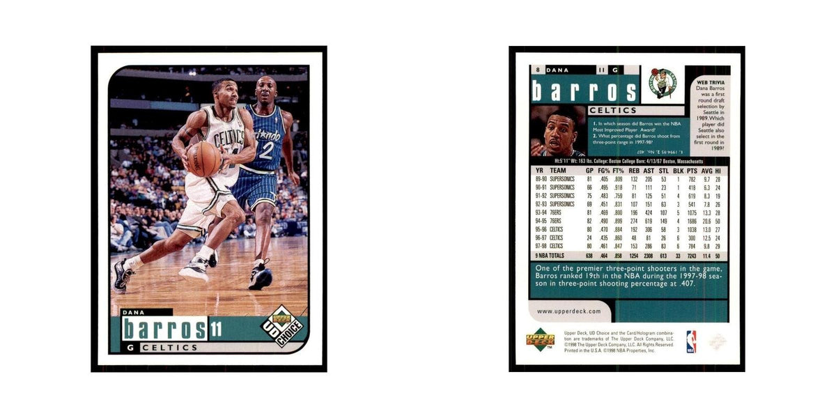1998 UD Choice Dana Barros Basketball Cards #8