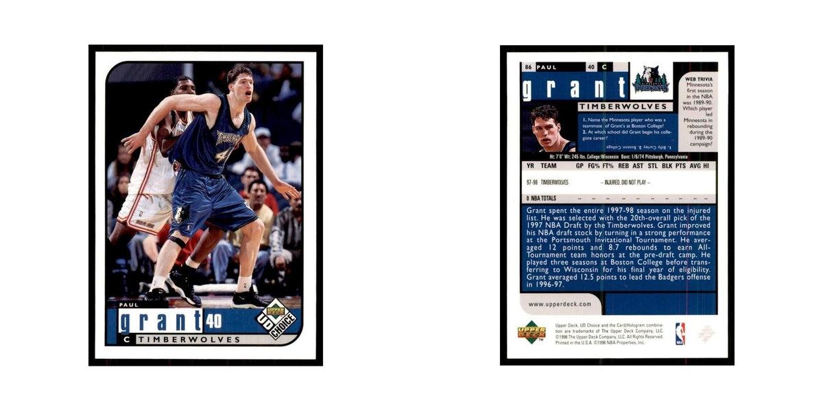 1998 UD Choice Paul Grant Basketball Cards #86