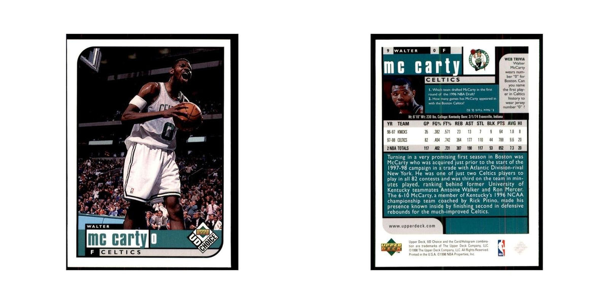 1998 UD Choice Walter McCarty Basketball Cards #9