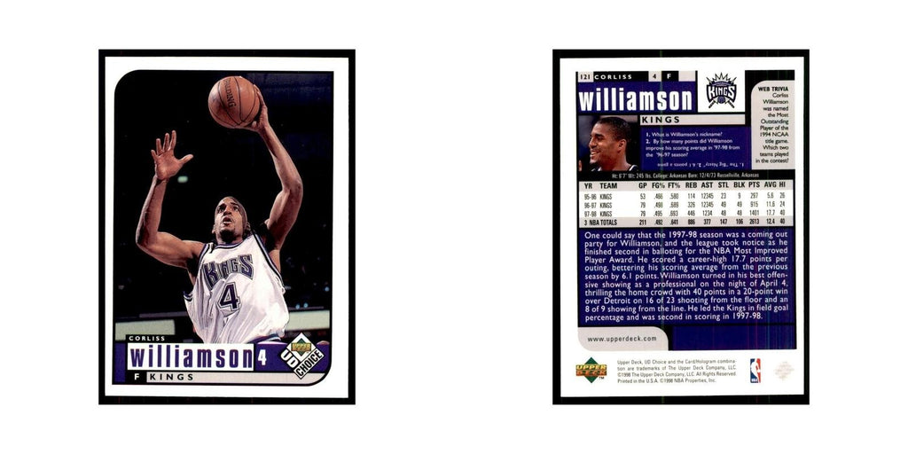 1998 UD Choice Corliss Williamson Basketball Cards #121
