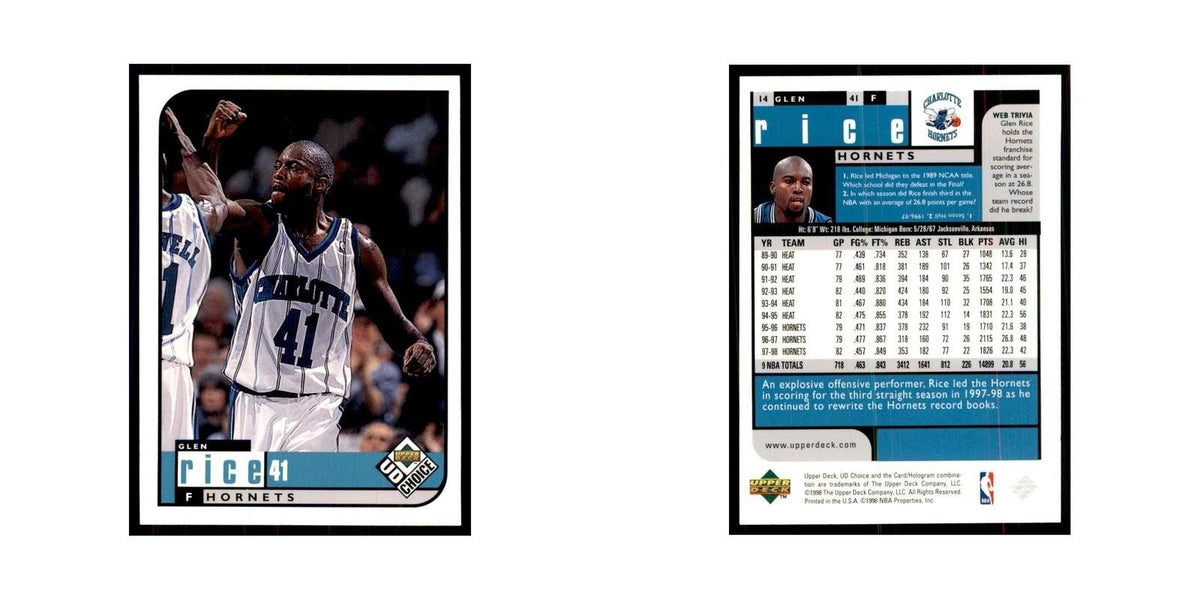 1998 UD Choice Glen Rice Basketball Cards #14