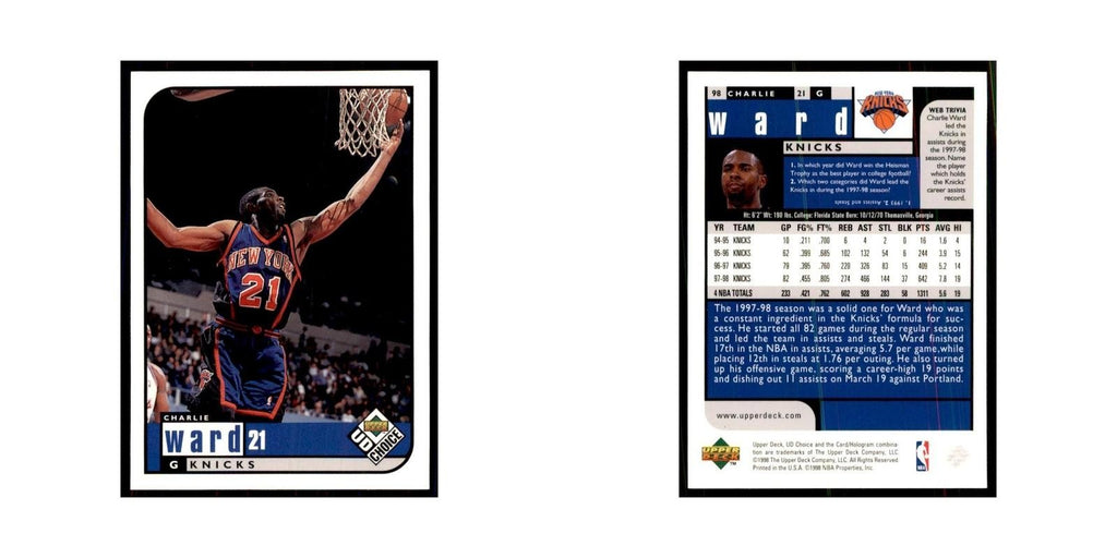 1998 UD Choice Charlie Ward Basketball Cards #98