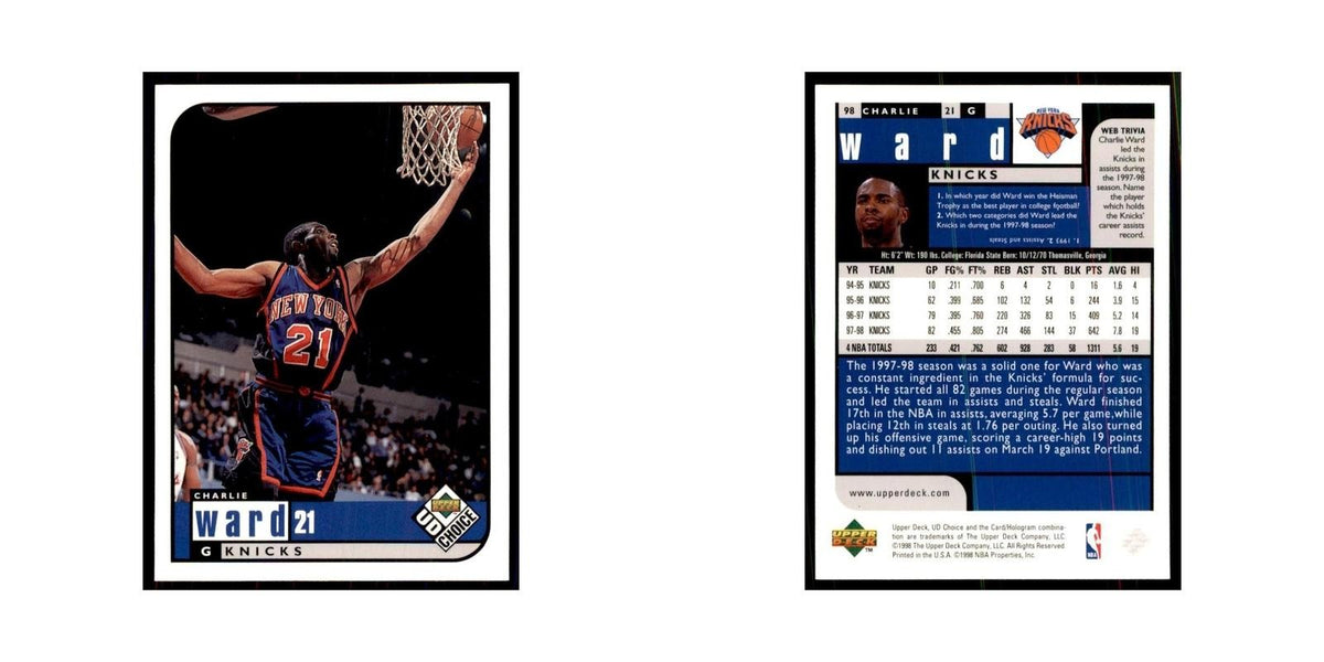 1998 UD Choice Charlie Ward Basketball Cards #98